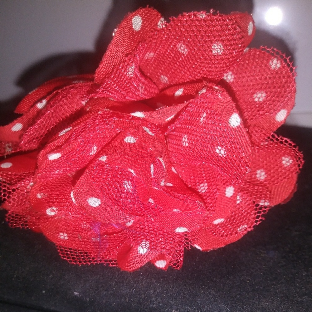 *final price* Red with white polka dot headband